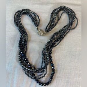 Multi Strands‎ Beaded Necklace w/ Magnetic Clasp